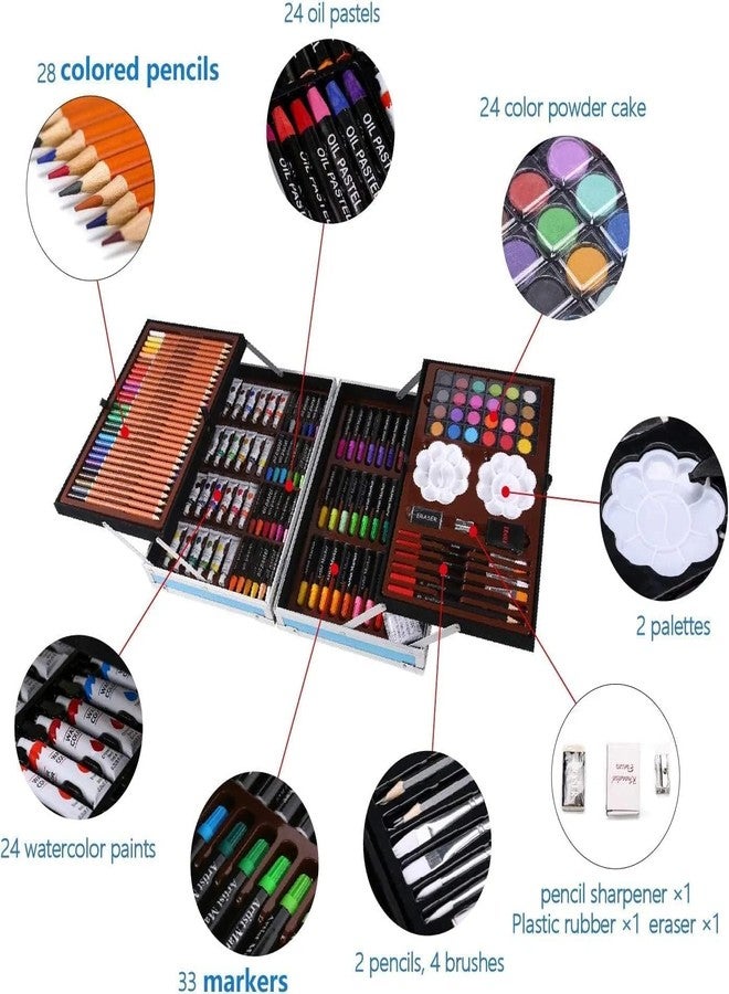 DHARMISHO 145 Piece Color Set Kit for Kids, Art & Craft Box with Pencils, Crayons, Oil Pastels, and Drawing Tools, Perfect for Boys & Girls - Image 4